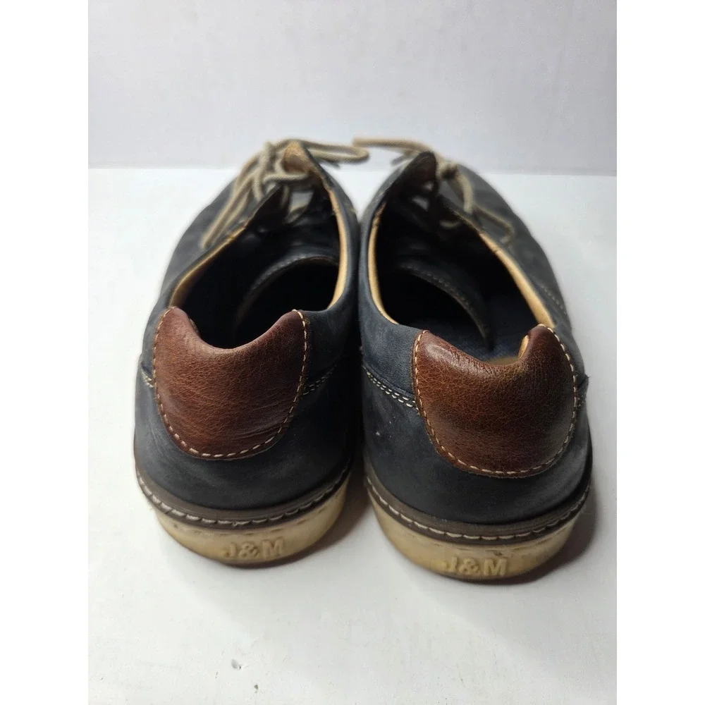 Johnston & Murphy McGuffey Plain Toe Derby Navy Blue Leather Mens 10.5 W 25-8359
